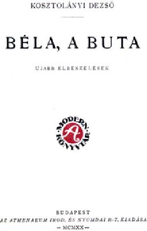 [Gutenberg 40748] • Béla, a buta